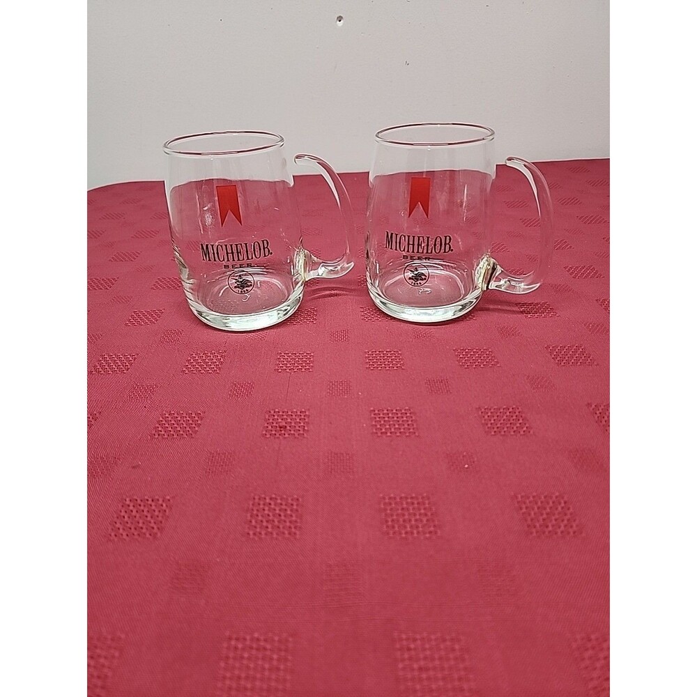 Michelob Open Handled Beer  Mug 16 Oz. 1970s Set Of 2 Libbey Made In The USA